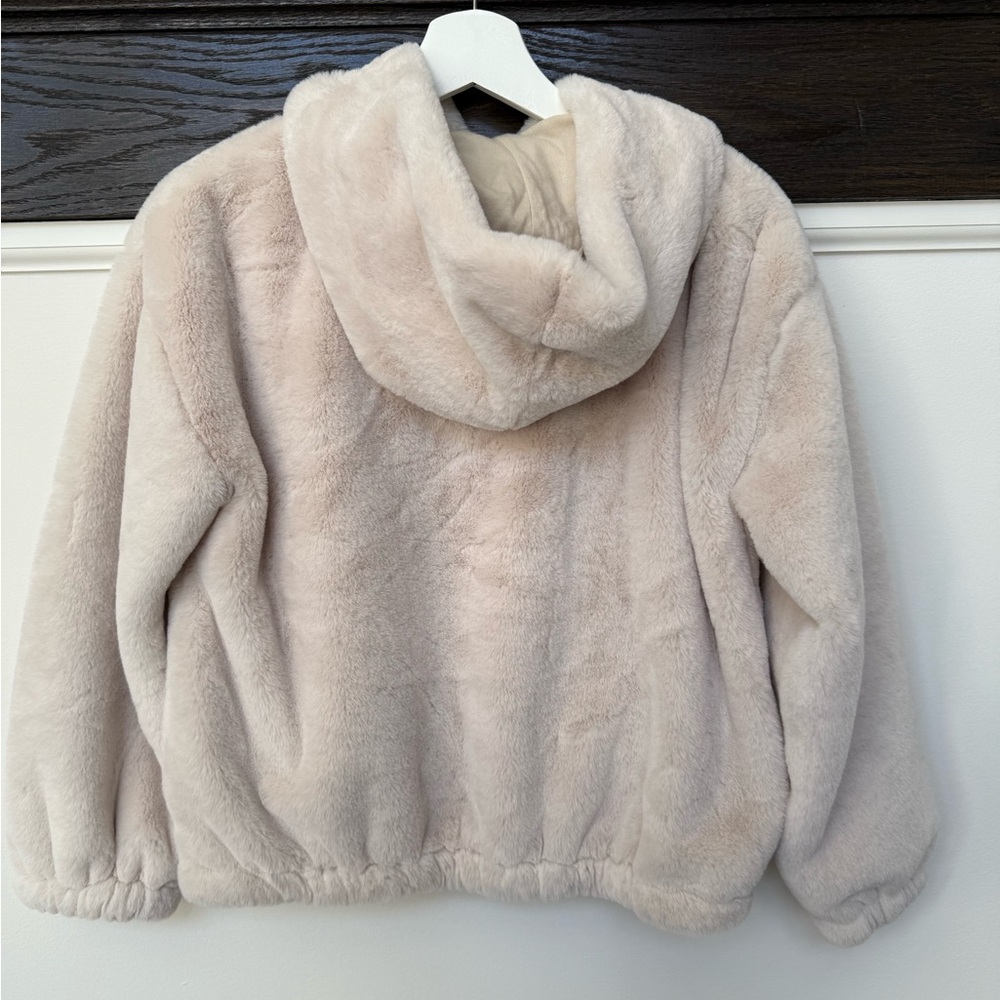 Zara Kids Cream Faux Fur Jacket